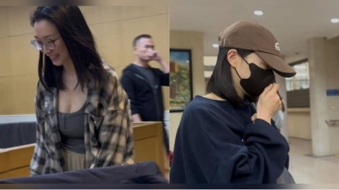 太子集團「爆乳女特助」現身北檢！　戴韓國潮帽穿大學長T不發一語