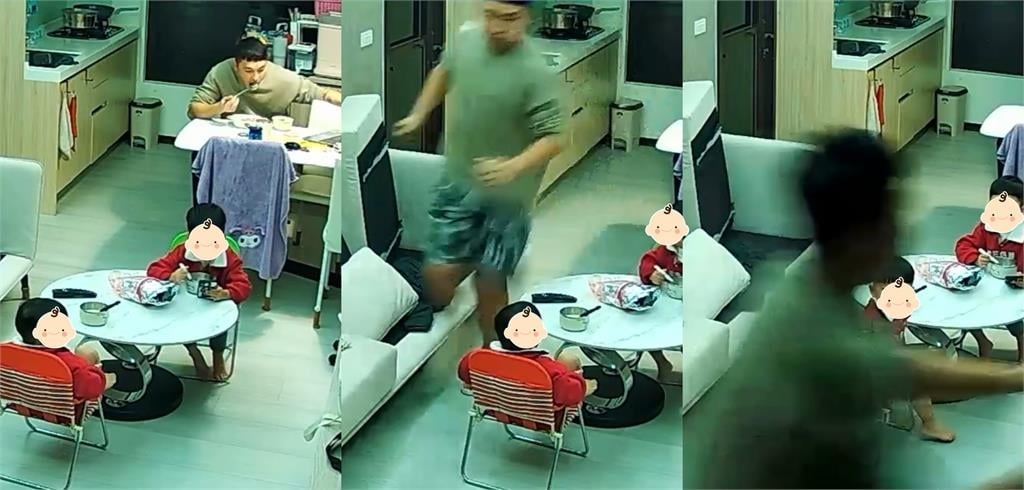 2寶爸被強震嚇壞「秒衝房間找老婆」！留兒在客廳「滿臉問號」42秒避難片曝光