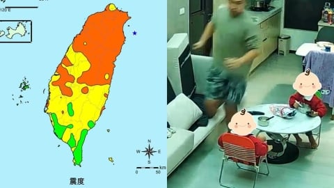 7.0強震嚇壞2寶爸「秒衝房間找老婆」！留兒在客廳「滿臉問號」42秒避難片曝光