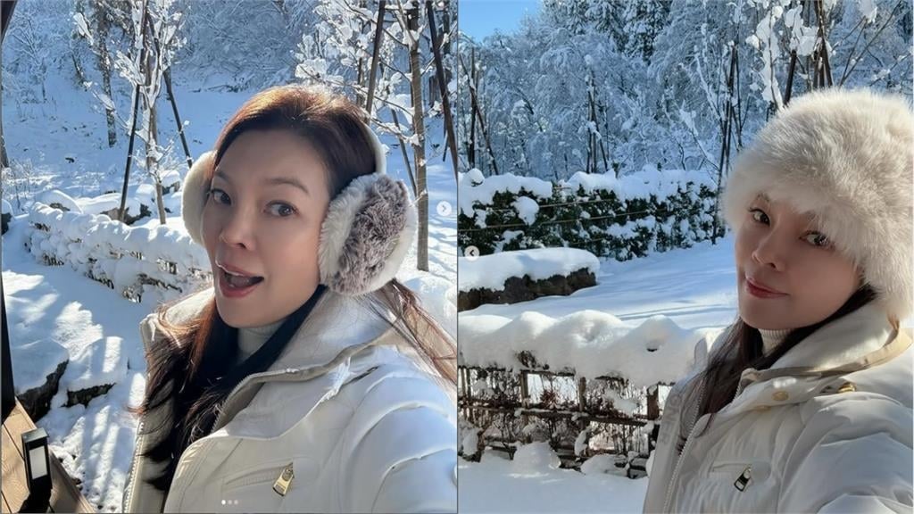 郭董愛妻曾馨瑩曬雪地自拍　51歲「真實狀態流出」網羨慕：皮膚好透亮！