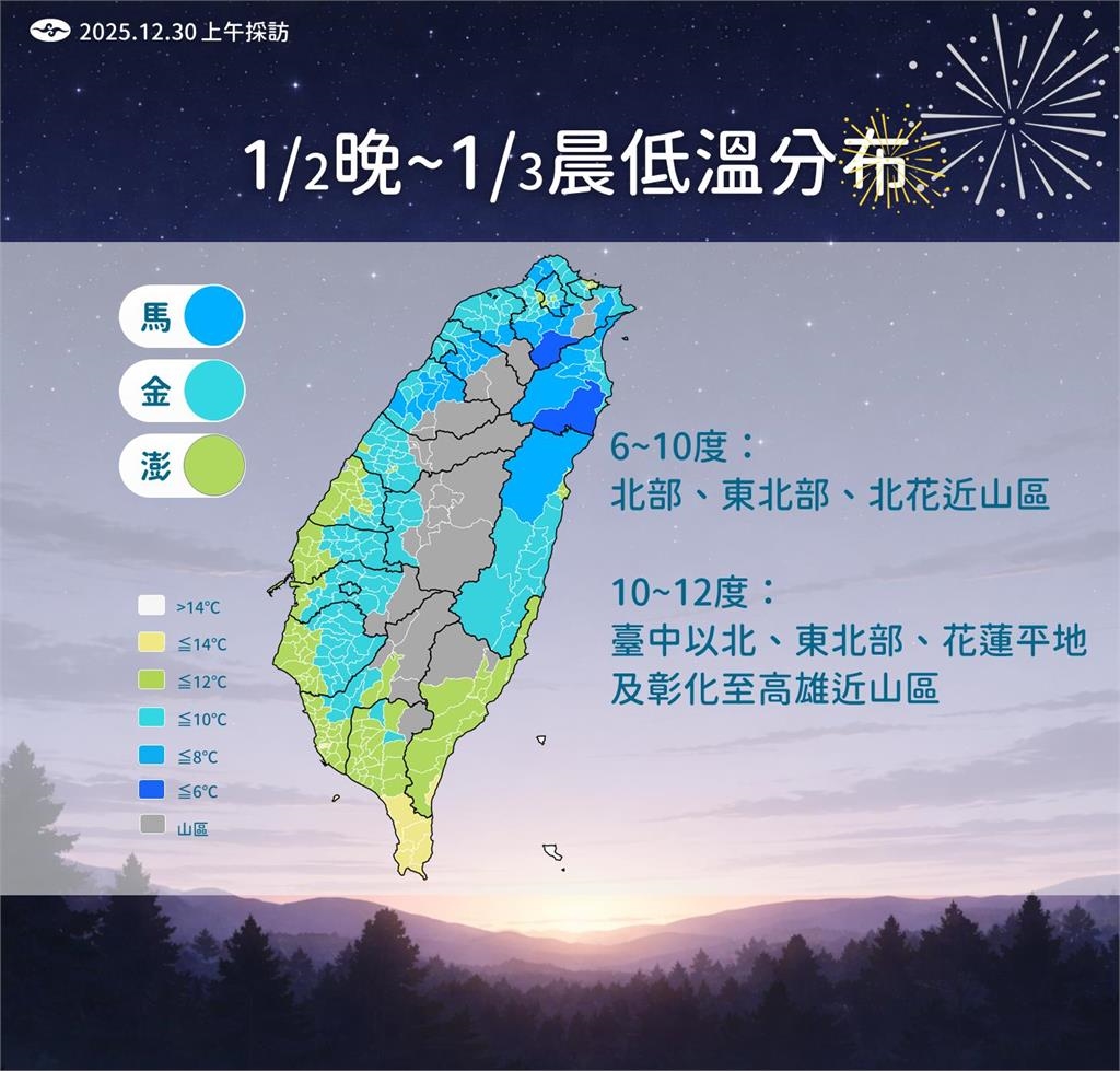 快新聞／跨年大降溫！氣象署曝「這天」強烈冷氣團襲來　回暖時間曝光