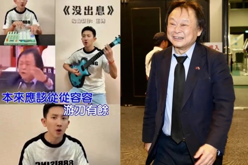 王世堅在議會質詢的畫面被改編成〈沒出息〉走紅兩岸，令他本人也嘆為觀止。（資料照片）