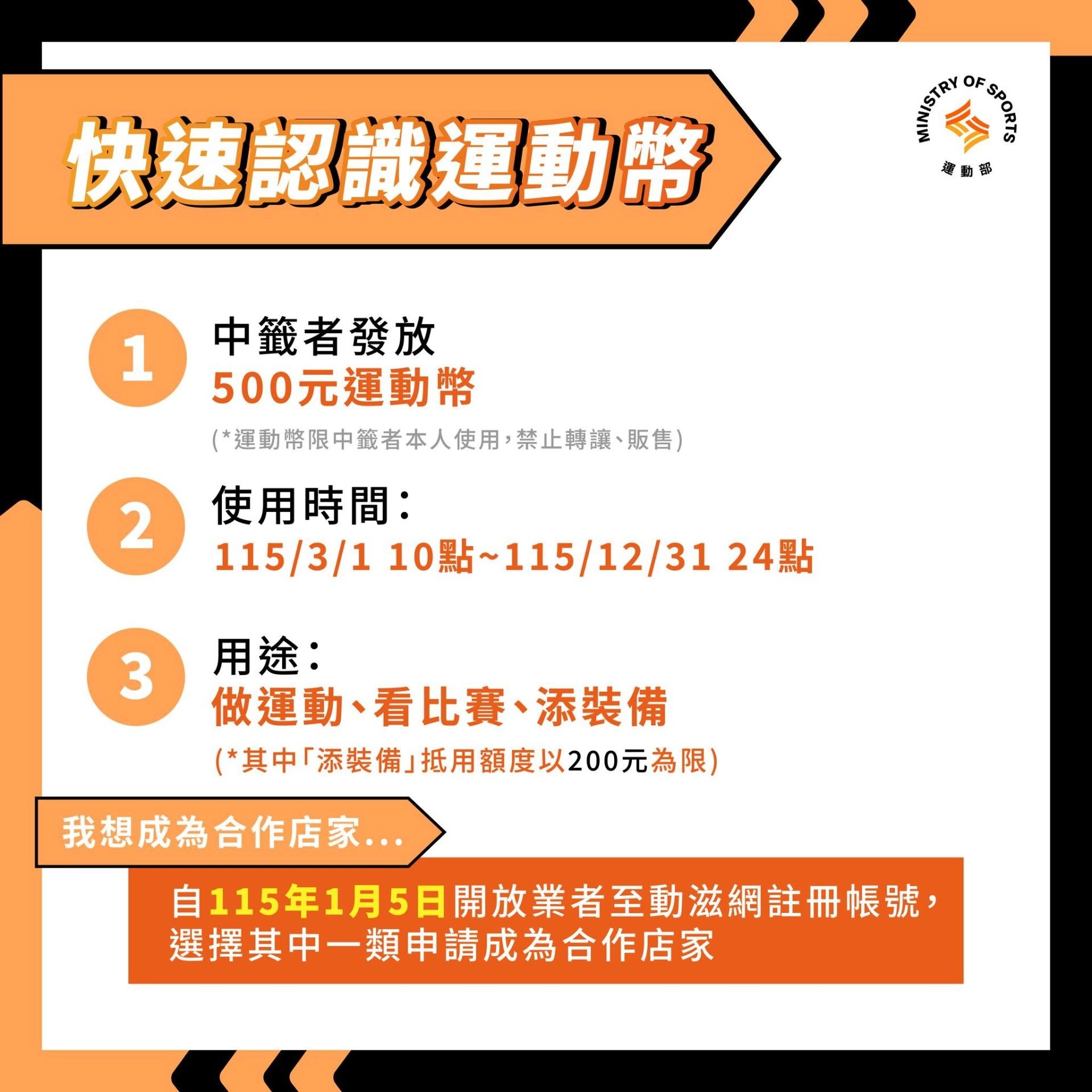 快速認識運動幣。（運動部提供）