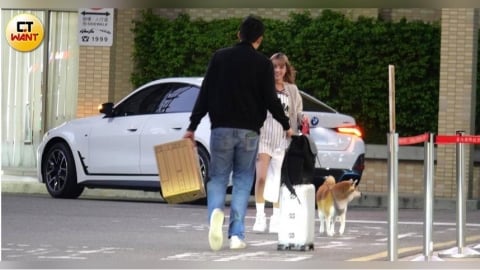 雙棲女神戀愛中1／樂天女孩黃禹菡牽CEO男友甜蜜接吻　開雙B豪車共返愛巢