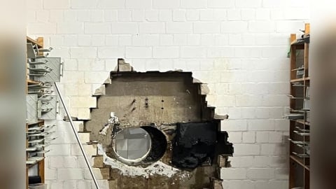 【有片】聖誕假期驚現巨洞！竊賊鑽牆闖入德國銀行洗劫34億財物