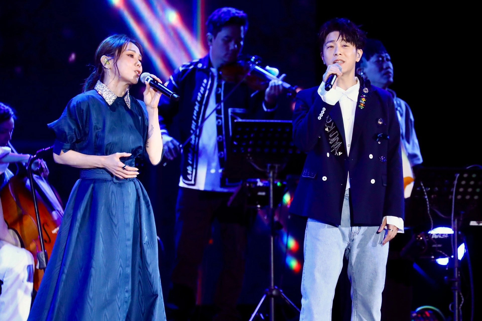 韋禮安、蔡健雅合唱。（王侑聖攝）