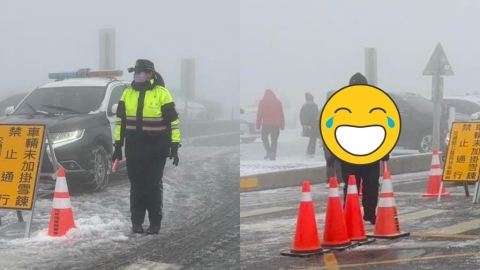 合歡山「結凍警察小姐姐」強勢回歸!新造型「殺氣騰騰」小編狂抖:盯著我…