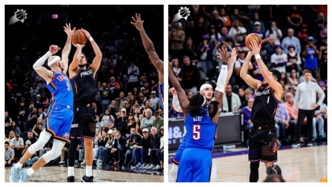 NBA(影)／ 兩個人都守不住！太陽布克砍進致勝高難度3分球險勝雷霆