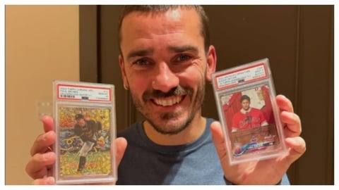 MLB(影)/歐洲足球明星也瘋大谷!格里茲曼開心秀出獨一無二棒球卡