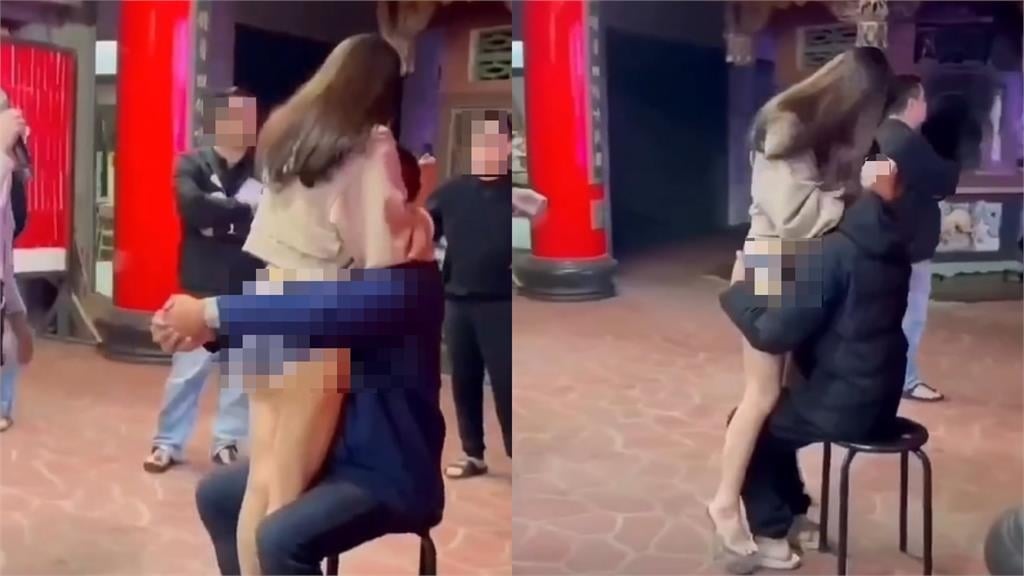 廟會辣妹提供「抱頭刷臉」服務!僅需100元小費 網:下一場辦在哪?