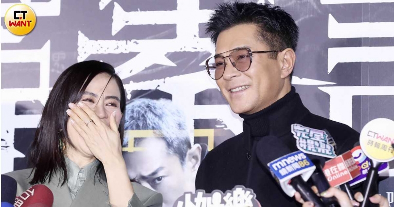 古天樂幽默回應小女童「等妳」。（圖／侯世駿攝）