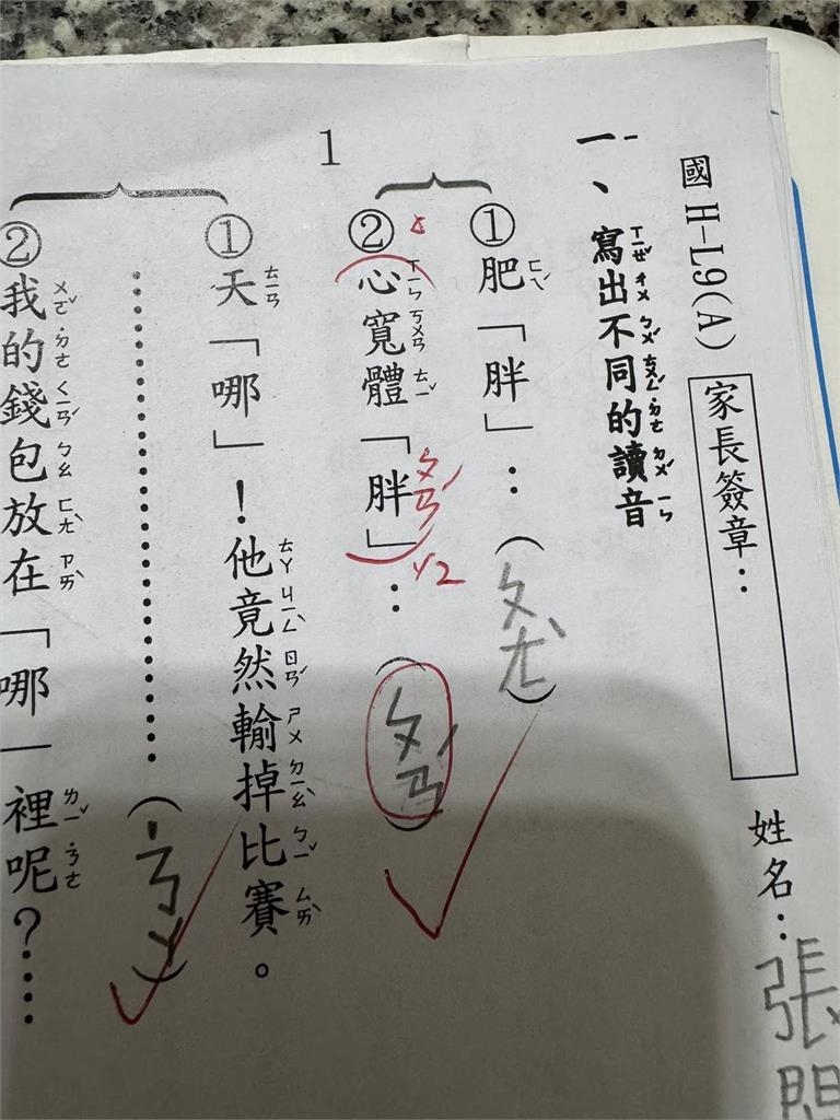 心寬體「胖」竟唸錯30年！她看國小兒作業傻眼：原來不是ㄆㄤˋ...正確讀音曝