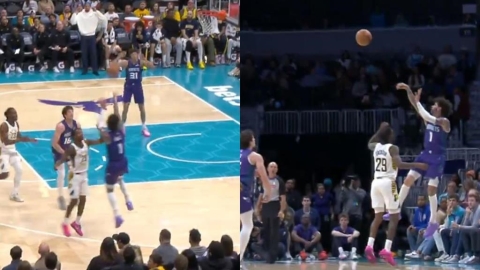 NBA(影)／絕美後仰壓哨！黃蜂球三弟扮板凳暴徒　「詩意三分」進框全場傻了