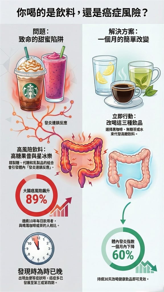 早上空腹喝甜飲當早餐？醫警告這習慣恐讓大腸癌風險翻倍