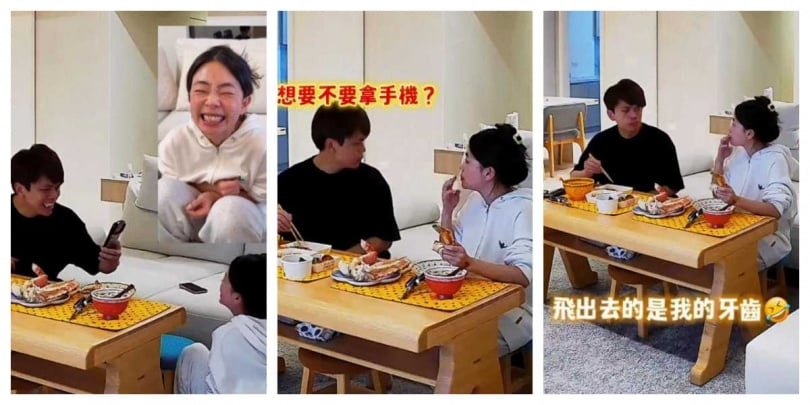 「蔡阿嘎冷靜拿起手機拍攝，笑稱專業YouTuber第一反應就是先拍照。