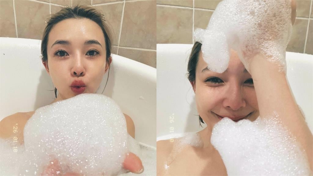 台8女神吳婉君「布料全淨空」躺浴缸！「濕身泡澡片」流出網急喊：泡泡遮住了