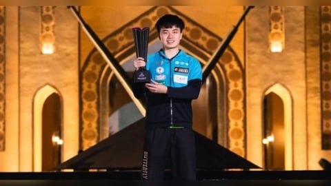 桌球(影)／小林同學拿冠軍啦！林昀儒WTT杜哈賽直落四擊退南韓張禹珍笑捧金盃