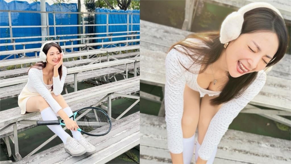 阿喜網球場穿搭炸出「超兇白麻糬」！超養眼邪惡視角太犯規辣翻全網