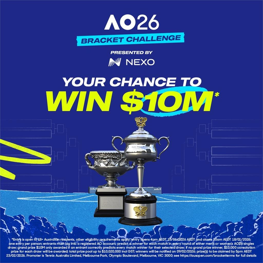 澳網／看澳網有機會拿2.2億台幣！只要成功預測比賽勝負　億萬富翁就是你