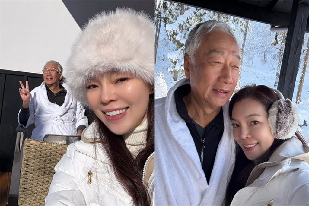 75歲郭台銘「頭髮全白」摟愛妻放閃　雪地白頭照掀熱議…曾馨瑩曝原因！
