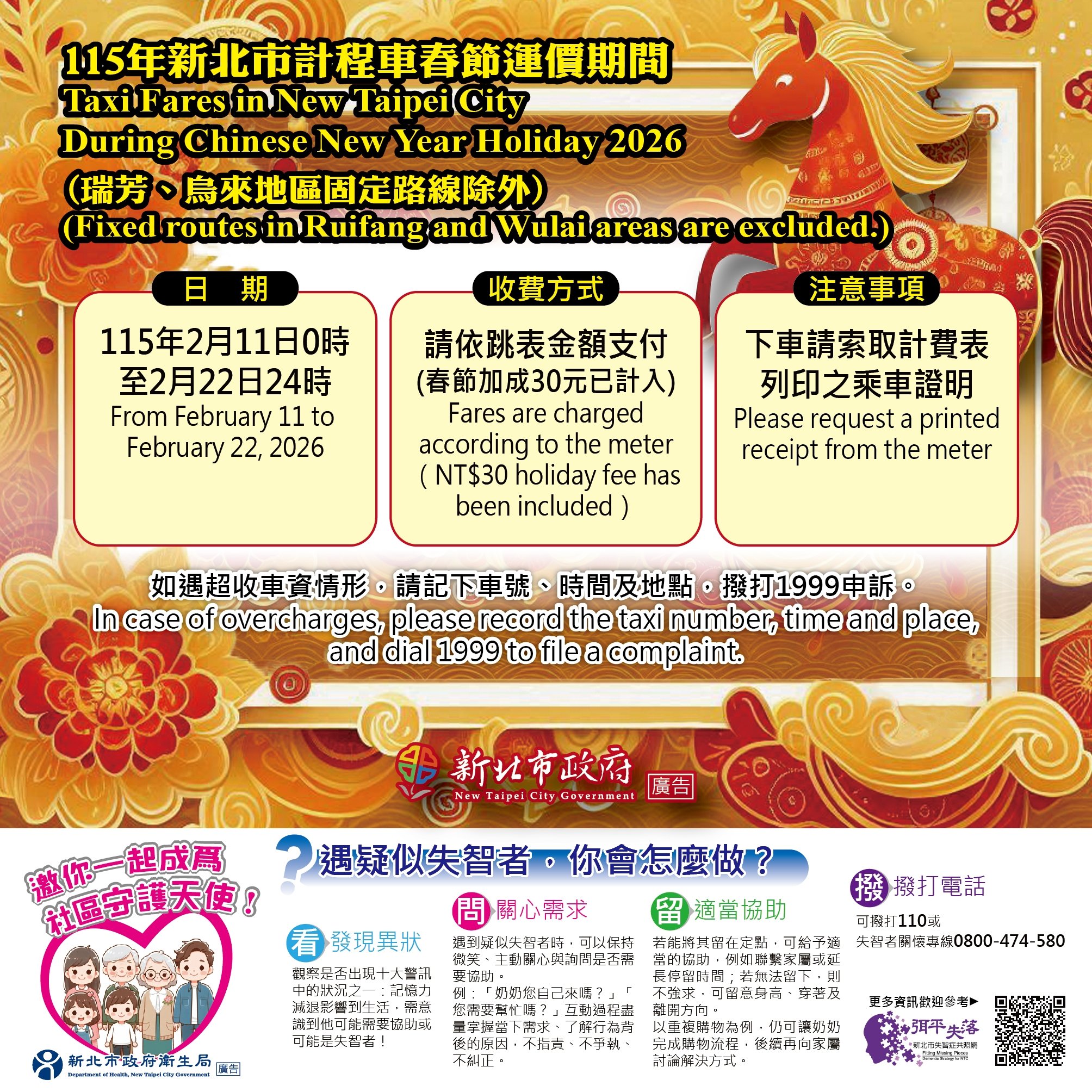 北北基計程車春節加成2/11起實施 12天一律按表收費