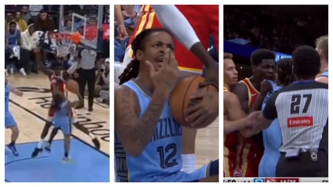 NBA(影)／「軍火專家」莫蘭特沒要到犯規見笑轉生氣！怒推對手雙方爆發大場面衝突