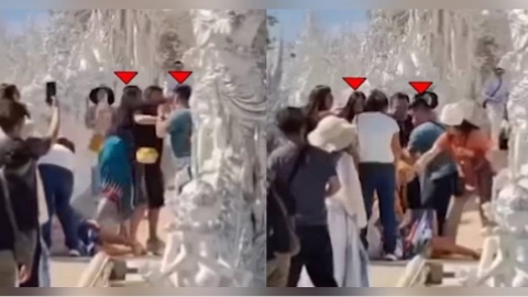 台遊客白廟違規拍照「與泰國人爆肢體衝突」　網嘆：丟臉丟到國外