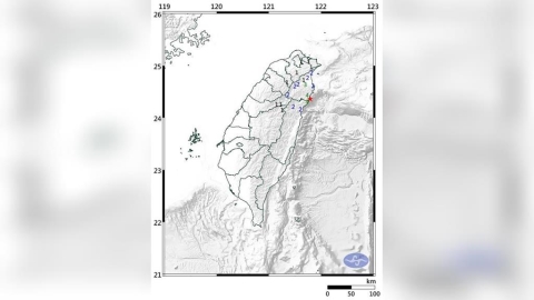 最新／22:26宜蘭近海發生芮氏規模4.3地震　最大震度4級