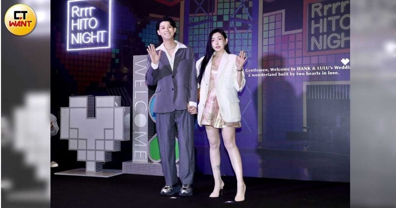 李玉璽和太太許允樂一起「見習婚禮」。(圖/侯世駿攝)