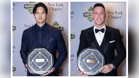 超暖！雙MVP難得同台成焦點　大谷翔平、賈吉致詞齊謝愛妻