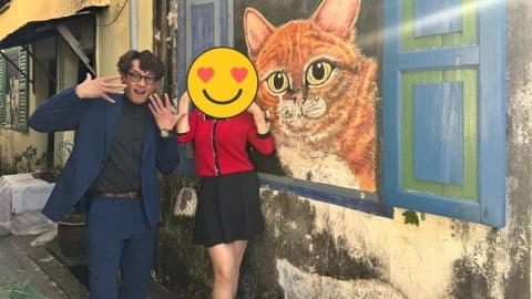 柯叔元圓夢「苦等16年」娶到女神了 2人「壁畫街玩嗨」超正老婆正面照曝光!