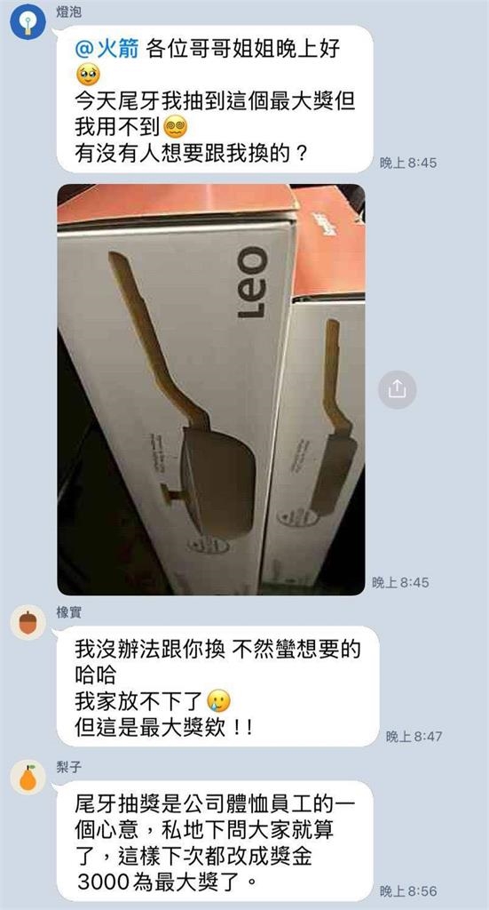 工讀生尾牙幸運抽到「大獎」！1理由群組說「想換掉」讓老闆火大了