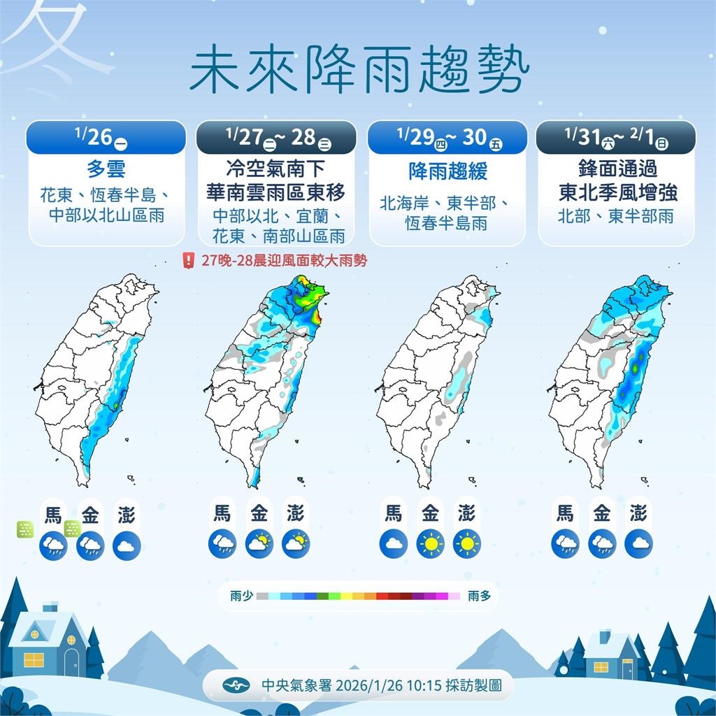 快新聞/把握好天氣!明起轉濕冷 下一波冷空氣報到時間曝