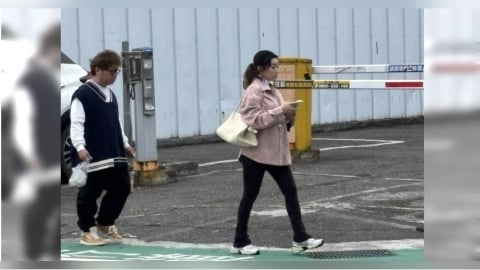 獨家直擊!最美孕婦依依挺肚逛大街 老公納豆貼心守候一路陪伴