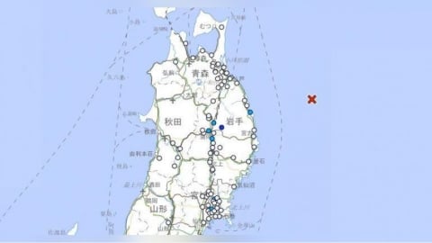 日本東北19:45規模5.1地震!深度僅20公里 最大震度出爐