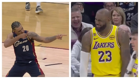 NBA(影)／叫你模仿沒要你超越！騎士後衛「模仿裁判動作」帥翻全場、詹皇哭笑不得