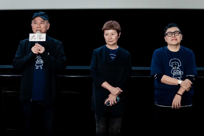 電影《大濛》監製葉如芬（右）、李烈（中）及導演陳玉勳（左）被戲稱為電影界最強「福祿壽」。（圖／華文創）
