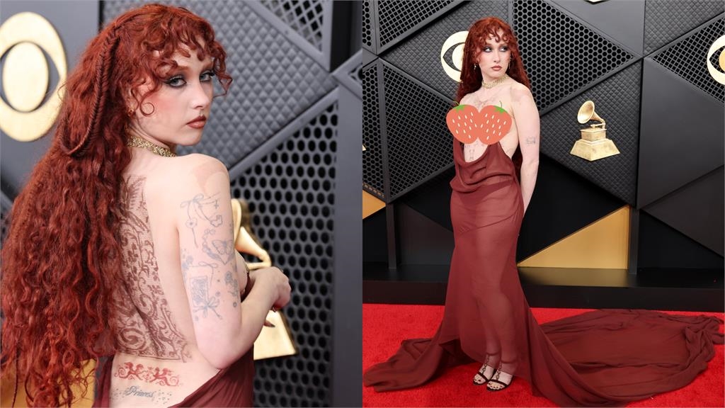 Chappell Roan「國王新衣」現身葛萊美！酒紅紗裙只靠「2顆珠寶」掛胸前