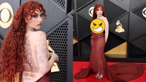 Chappell Roan「國王新衣」現身葛萊美!酒紅紗裙只靠「2顆珠寶」掛胸前