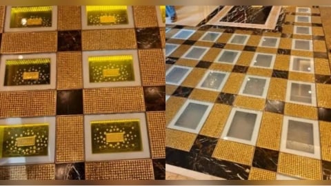 金價漲不停　澳門英皇酒店大廳「78公斤黃金磚」連夜撤走！業者回應了