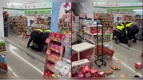 台中男闖康是美「拿安全帽猛砸貨架」　警方制伏後依毀損罪送辦