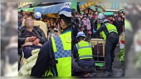 快訊／苗栗苗南市場隨機砍人！警頭部遭砍2刀　兇嫌胸口中彈