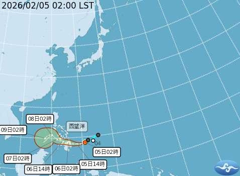 輕颱「西望洋」路徑潛勢圖。（圖／中央氣象署）