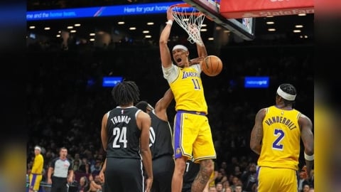 NBA(影)／故意撞倒吉祥物！湖人中鋒海伊斯遭NBA禁賽一場損失62萬台幣