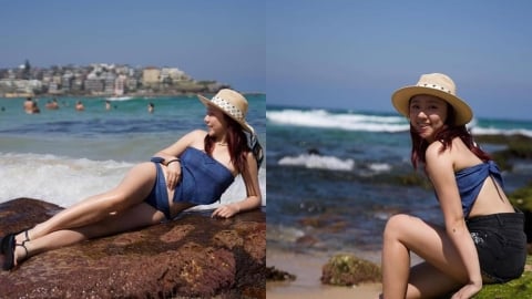 王仁甫愛女雪梨「海邊泳裝大解放」！19歲「鉛筆長腿」網看呆喊：很辣