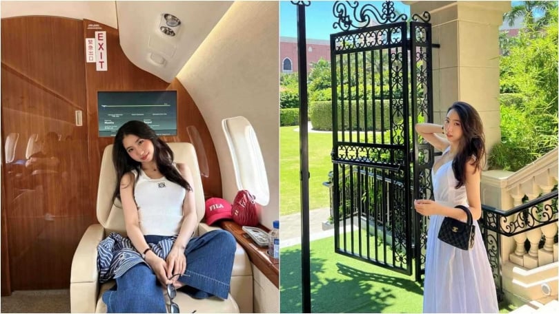 Amanda在Threads上分享不少精緻生活照，散發濃厚的白富美氣息，她的日常不僅有高奢名牌，搭乘私人飛機、環遊世界的頂級生活場景。（圖／翻攝自Amanda Threads）