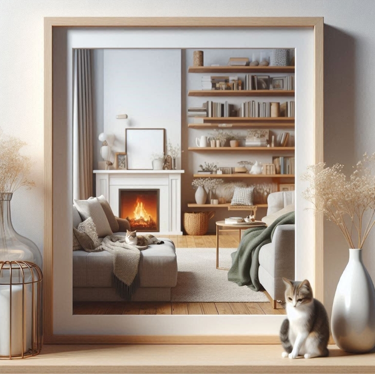 客廳牆壁的層架與櫃子，可以擺放各式小物，是值得好好運用的收納設計。圖/123RF圖庫