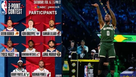 NBA(影)／你沒看錯！整季報銷的「小李」驚喜復出參戰三分球大賽！挑戰個人第三冠