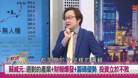 財經週日趴(影)／蘇威元：台積電概念股飆漲密碼 這四指標抓飆股一次賺58%