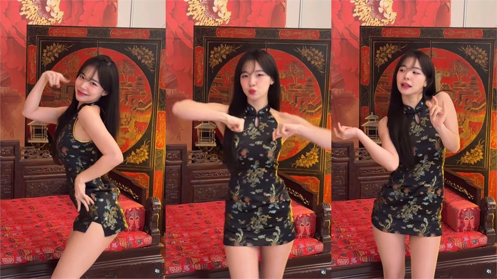 李多慧連3年「華麗短旗袍」熱舞拜年!加碼甜喊:情人節快樂、年年有餘